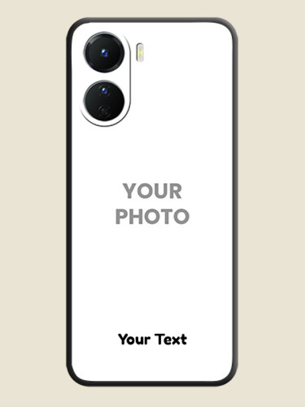 Custom Full Single Pic Upload With Text On Space Black Personalized Soft Matte Phone Covers -Vivo Y16 - alternate view