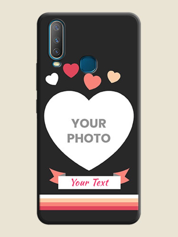 Custom Love Shaped Photo with Colorful Stripes on Personalised Space Black Soft Matte Cases - Vivo Y17 - alternate view