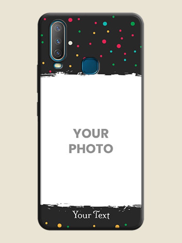Custom Multicolor Dotted Pattern with Text on Space Black Custom Soft Matte Phone Back Cover - Vivo Y17 - alternate view