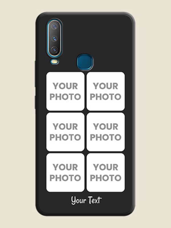 Custom Floral Art with 6 Image Holder - Photo on Space Black Soft Matte Mobile Case - Vivo Y17 - alternate view