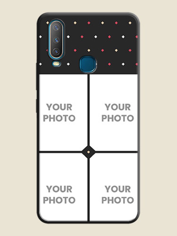 Custom Multicolor Dotted Pattern with 4 Image Holder on Space Black Custom Soft Matte Phone Cases - Vivo Y17 - alternate view