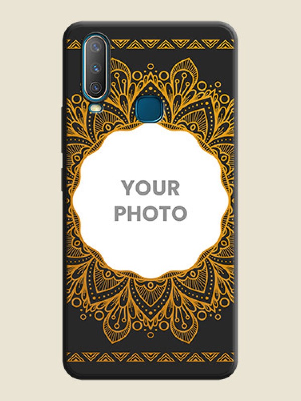 Custom Round Image with Floral Design - Photo on Space Black Soft Matte Mobile Cover - Vivo Y17 - alternate view