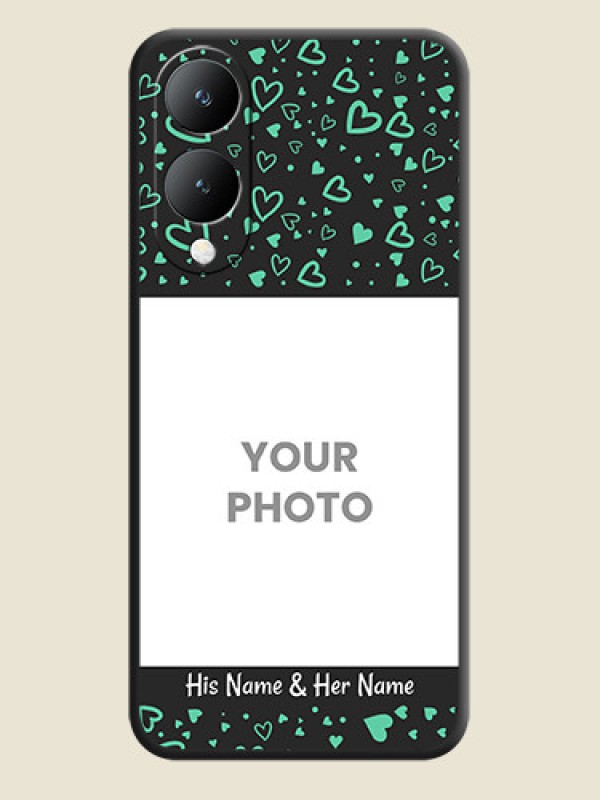 Custom Sea Green Indefinite Love Pattern on Photo On Space Black Custom Soft Matte Mobile Back Cover - Vivo Y17S - alternate view