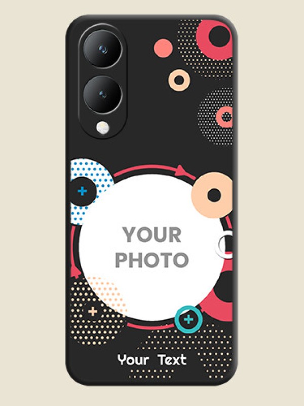 Custom Multicoloured Round Image On Space Black Custom Soft Matte Mobile Back Cover - Vivo Y17S - alternate view