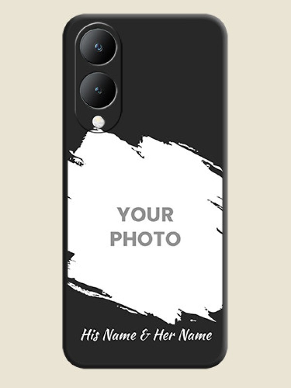 Custom Grunge Brush Strokes on Photo  On Space Black Custom Soft Matte Mobile Back Cover - Vivo Y17S - alternate view