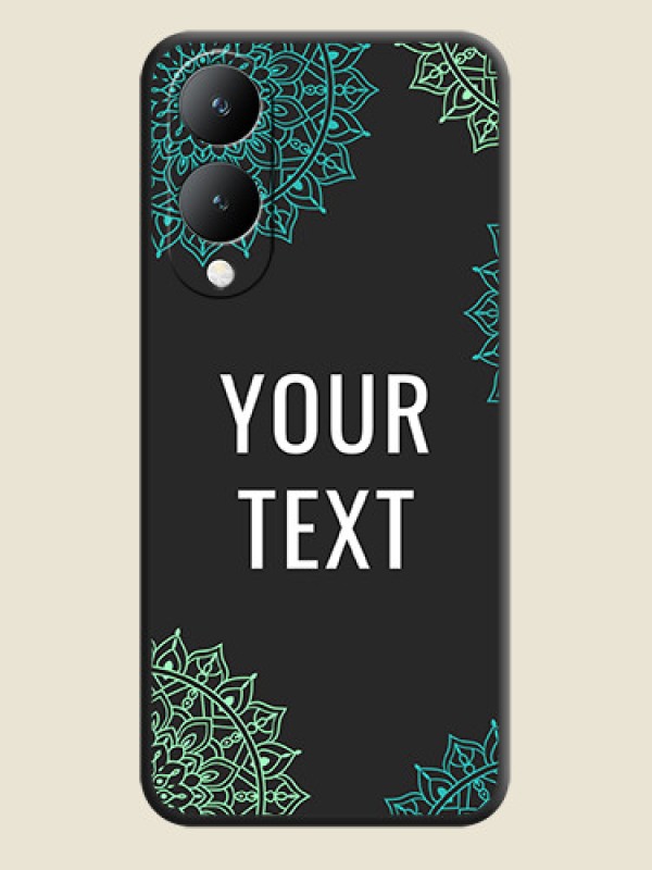 Custom Your Name with Floral Design On Space Black Custom Soft Matte Mobile Back Cover - Vivo Y17S - alternate view