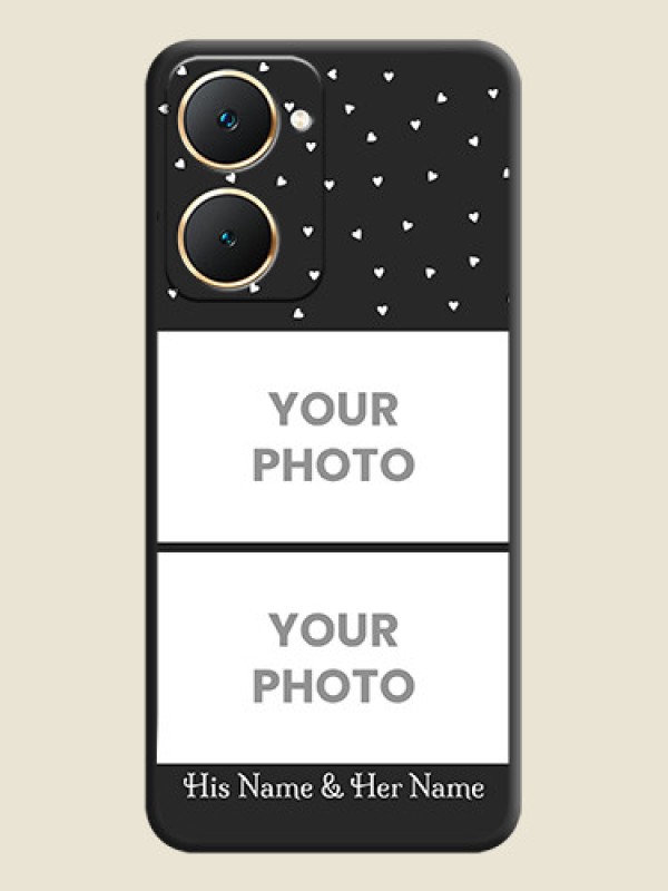 Custom Miniature Love Symbols with Name On Space Black Custom Soft Matte Mobile Back Cover - Vivo Y18 - alternate view