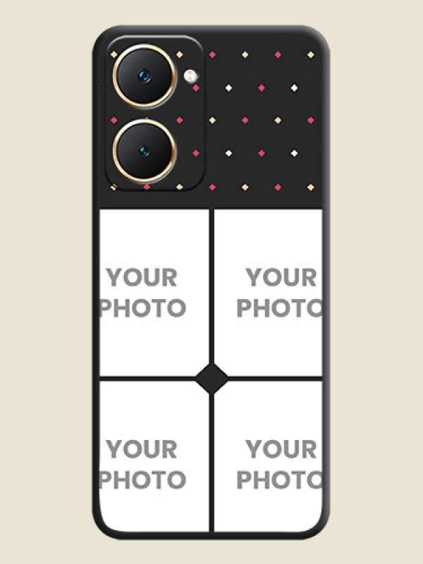 Custom Multicolor Dotted Pattern with 4 Image Holder On Space Black Custom Soft Matte Mobile Back Cover - Vivo Y18 - alternate view