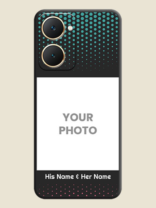 Custom Faded Dots with Grunge Photo Frame and Text On Space Black Custom Soft Matte Mobile Back Cover - Vivo Y18 - alternate view
