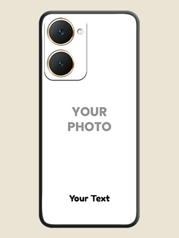 Custom Full Single Pic Upload With Text On Space Black Custom Soft Matte Mobile Back Cover - Vivo Y18 - alternate view