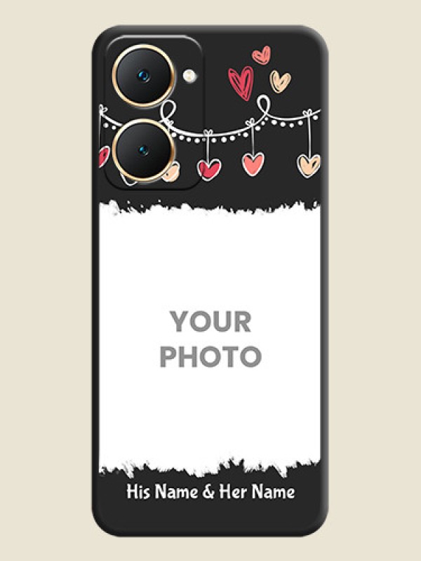 Custom Pink Love Hangings with Name On Space Black Custom Soft Matte Mobile Back Cover - Vivo Y18e - alternate view