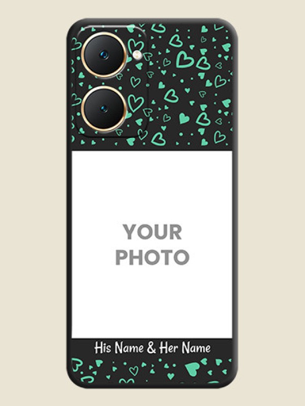 Custom Sea Green Indefinite Love Pattern on Photo On Space Black Custom Soft Matte Mobile Back Cover - Vivo Y18e - alternate view