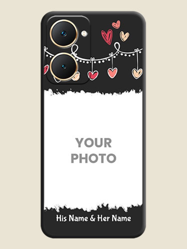 Custom Pink Love Hangings with Name On Space Black Custom Soft Matte Mobile Back Cover - Vivo Y18i - alternate view