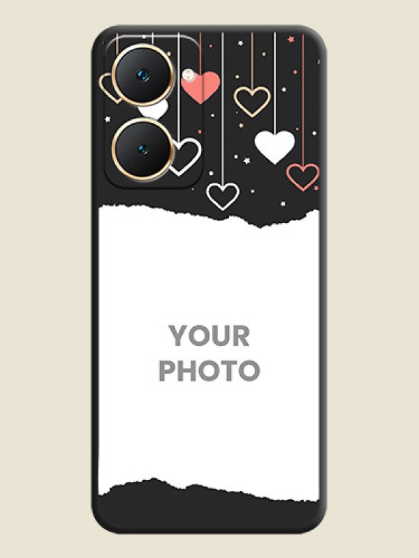 Custom Love Hangings with Splash Wave Picture On Space Black Custom Soft Matte Mobile Back Cover - Vivo Y18i - alternate view