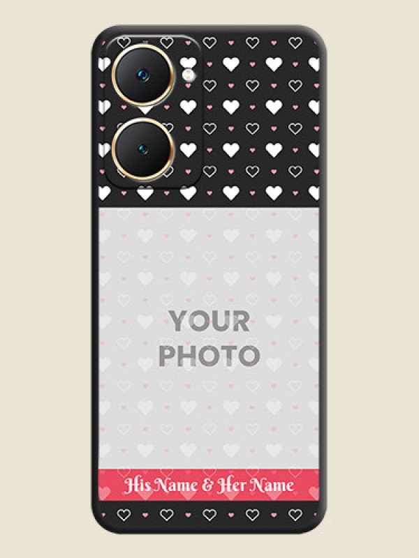 Custom White Color Love Symbols with Text Design on Photo On Space Black Custom Soft Matte Mobile Back Cover - Vivo Y18i - alternate view