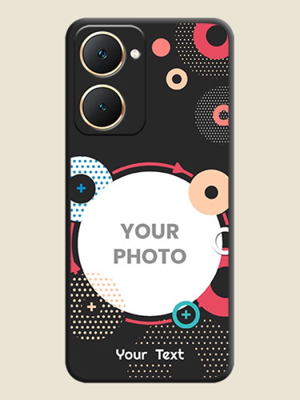 Custom Multicoloured Round Image On Space Black Custom Soft Matte Mobile Back Cover - Vivo Y18i - alternate view