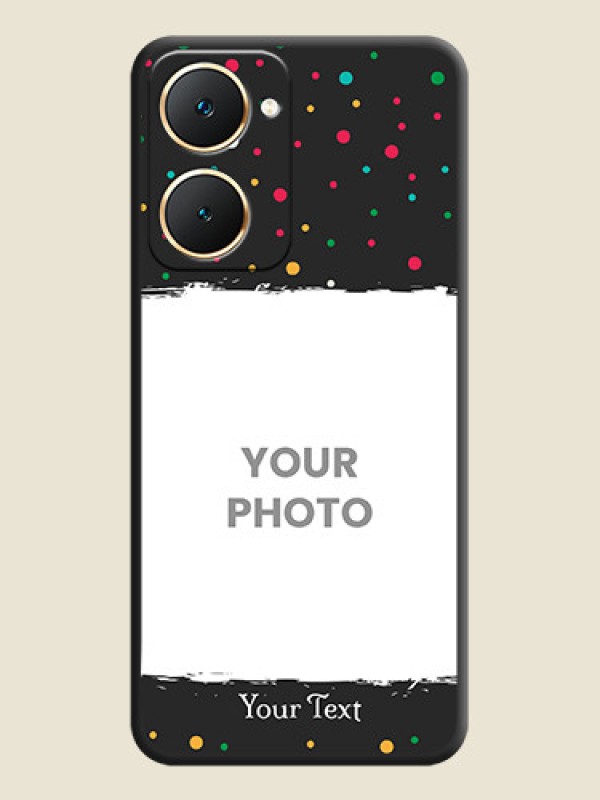 Custom Multicolor Dotted Pattern with Text On Space Black Custom Soft Matte Mobile Back Cover - Vivo Y18i - alternate view