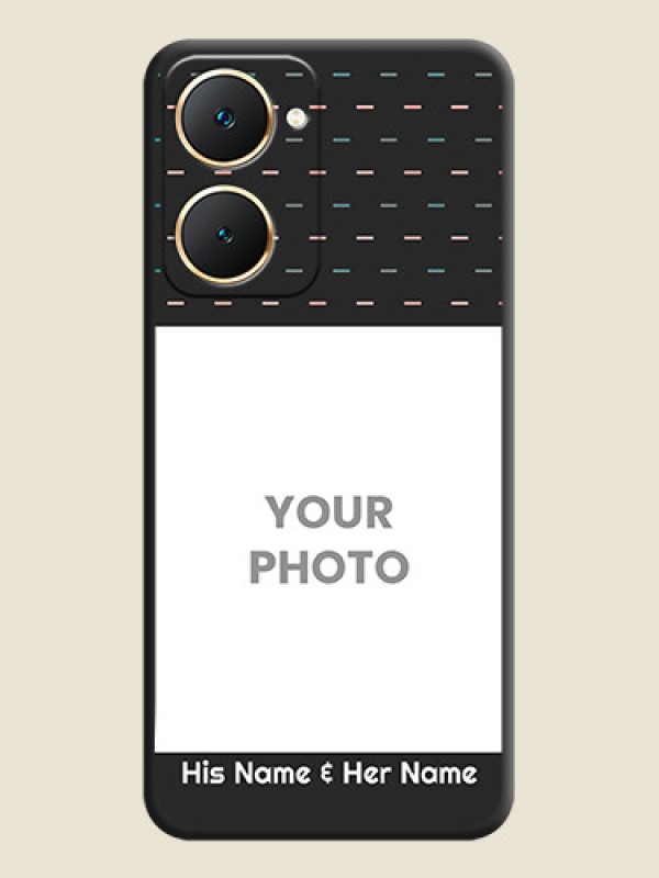 Custom Line Pattern Design with Text On Space Black Custom Soft Matte Mobile Back Cover - Vivo Y18i - alternate view