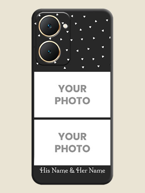 Custom Miniature Love Symbols with Name On Space Black Custom Soft Matte Mobile Back Cover - Vivo Y18T - alternate view