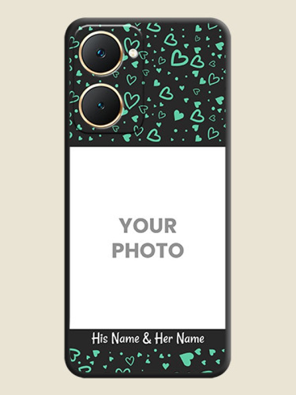 Custom Sea Green Indefinite Love Pattern on Photo On Space Black Custom Soft Matte Mobile Back Cover - Vivo Y18T - alternate view