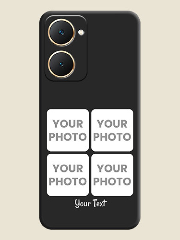 Custom Floral Art with 6 Image Holder on Photo On Space Black Custom Soft Matte Mobile Back Cover - Vivo Y18T - alternate view