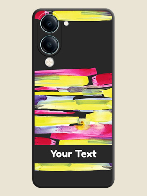 Custom Brush Coloured On Space Black Custom Soft Matte Mobile Back Cover - Vivo Y19 5G - alternate view