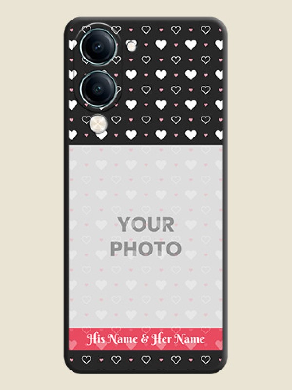 Custom White Color Love Symbols with Text Design on Photo On Space Black Custom Soft Matte Mobile Back Cover - Vivo Y19 5G - alternate view
