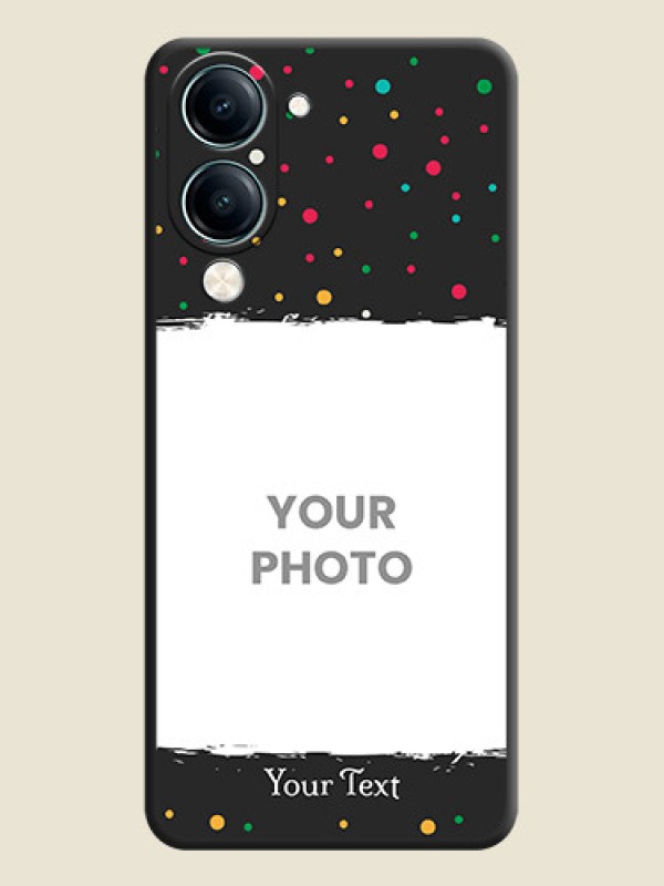 Custom Multicolor Dotted Pattern with Text On Space Black Custom Soft Matte Mobile Back Cover - Vivo Y19 5G - alternate view