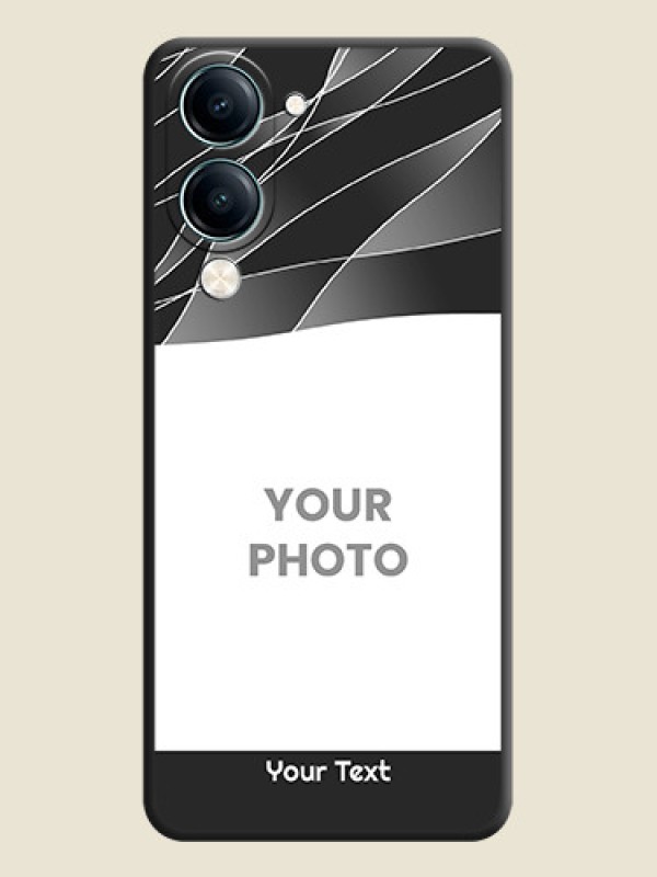 Custom Mixed Wave Lines on Photo On Space Black Custom Soft Matte Mobile Back Cover - Vivo Y19 5G - alternate view