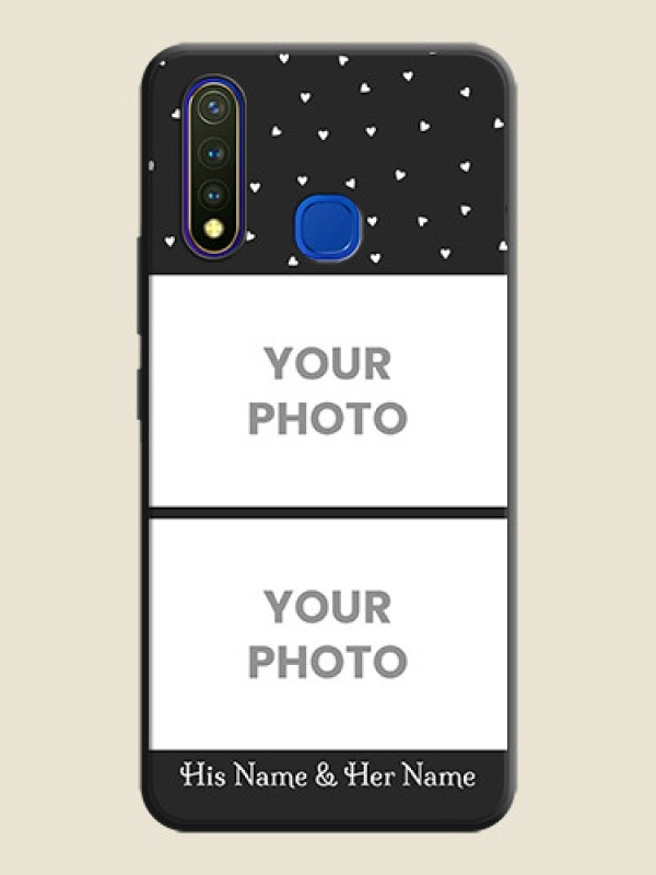 Custom Miniature Love Symbols with Name on Space Black Custom Soft Matte Back Cover - Vivo Y19 - alternate view