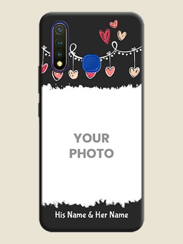 Custom Pink Love Hangings with Name on Space Black Custom Soft Matte Phone Cases - Vivo Y19 - alternate view
