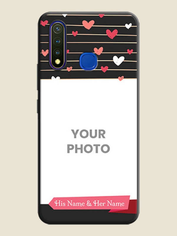 Custom Love Pattern with Name on Pink Ribbon  - Photo on Space Black Soft Matte Back Cover - Vivo Y19 - alternate view