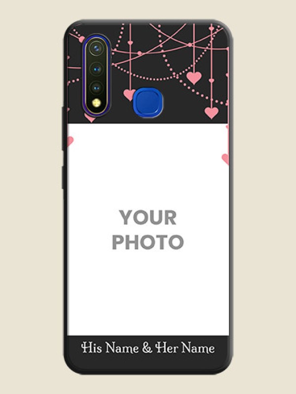 Custom Pink Love Hangings with Text on Space Black Custom Soft Matte Back Cover - Vivo Y19 - alternate view