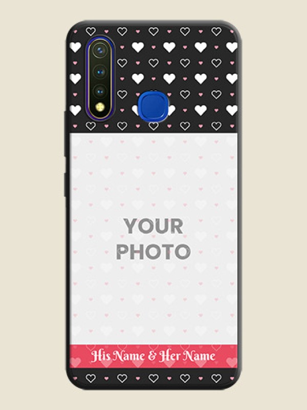 Custom White Color Love Symbols with Text Design - Photo on Space Black Soft Matte Phone Cover - Vivo Y19 - alternate view