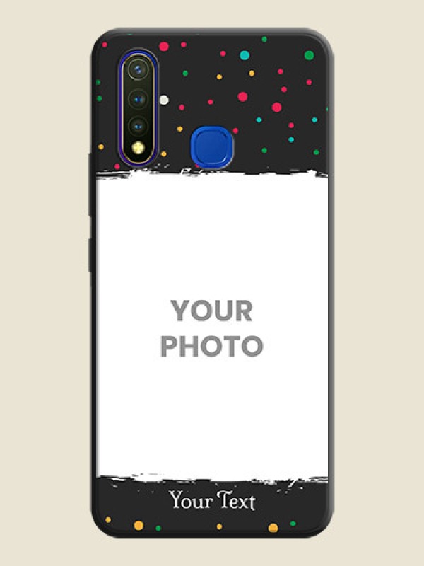 Custom Multicolor Dotted Pattern with Text on Space Black Custom Soft Matte Phone Back Cover - Vivo Y19 - alternate view