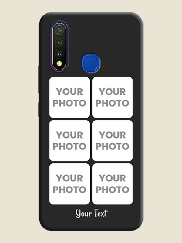 Custom Floral Art with 6 Image Holder - Photo on Space Black Soft Matte Mobile Case - Vivo Y19 - alternate view