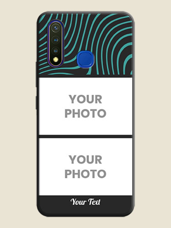 Custom Wave Pattern with 2 Image Holder on Space Black Personalized Soft Matte Phone Covers - Vivo Y19 - alternate view