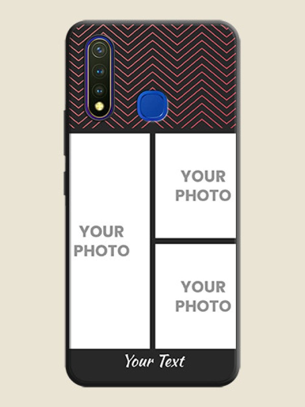 Custom Wave Pattern with 3 Image Holder on Space Black Custom Soft Matte Back Cover - Vivo Y19 - alternate view