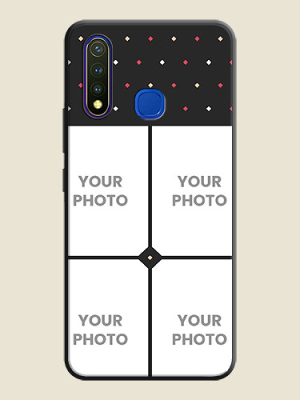 Custom Multicolor Dotted Pattern with 4 Image Holder on Space Black Custom Soft Matte Phone Cases - Vivo Y19 - alternate view