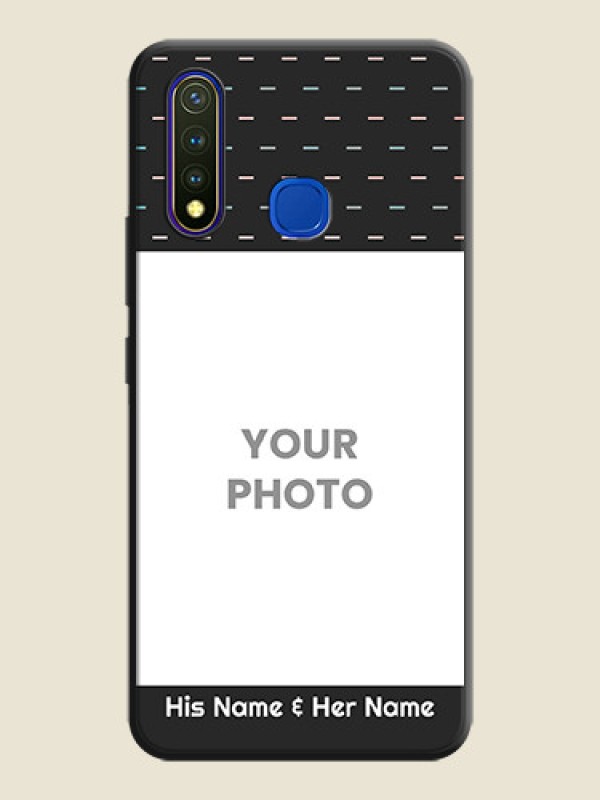 Custom Line Pattern Design with Text on Space Black Custom Soft Matte Phone Back Cover - Vivo Y19 - alternate view