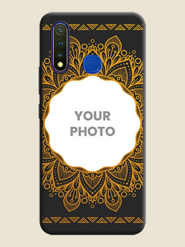 Custom Round Image with Floral Design - Photo on Space Black Soft Matte Mobile Cover - Vivo Y19 - alternate view