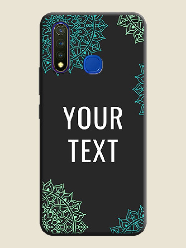 Custom Your Name with Floral Design on Space Black Custom Soft Matte Back Cover - Vivo Y19 - alternate view