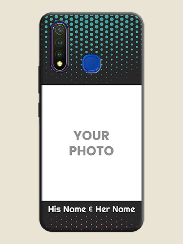 Custom Faded Dots with Grunge Photo Frame and Text on Space Black Custom Soft Matte Phone Cases - Vivo Y19 - alternate view