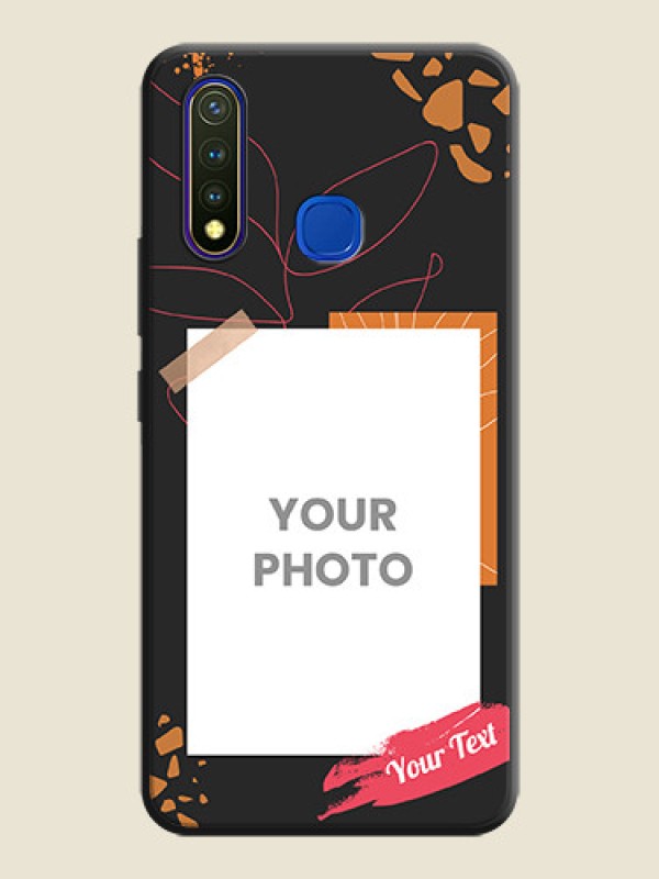 Custom Orange Photo Frame on Space Black Custom Soft Matte Phone Back Cover - Vivo Y19 - alternate view