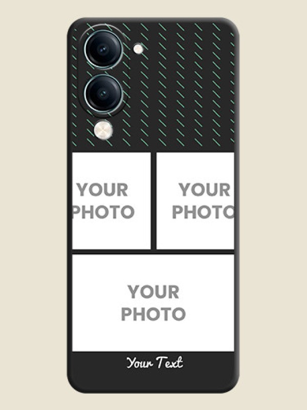 Custom Cross Dotted Pattern with 2 Image Holder On Space Black Custom Soft Matte Mobile Back Cover - Vivo Y19e - alternate view