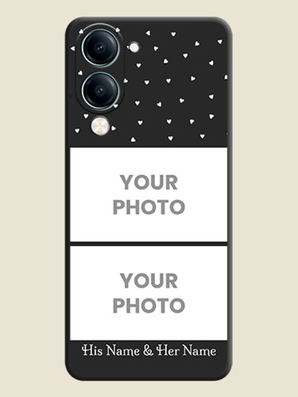 Custom Miniature Love Symbols with Name On Space Black Custom Soft Matte Mobile Back Cover - Vivo Y19s - alternate view