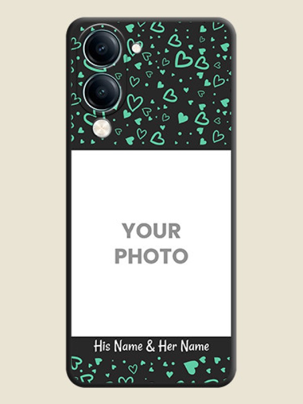 Custom Sea Green Indefinite Love Pattern on Photo On Space Black Custom Soft Matte Mobile Back Cover - Vivo Y19s - alternate view