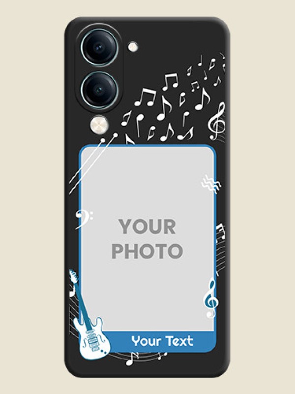Custom Musical Theme Design with Text on Photo On Space Black Custom Soft Matte Mobile Back Cover - Vivo Y19s - alternate view