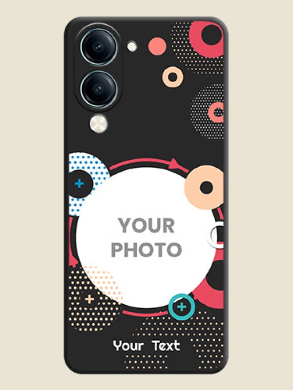 Custom Multicoloured Round Image On Space Black Custom Soft Matte Mobile Back Cover - Vivo Y19s - alternate view