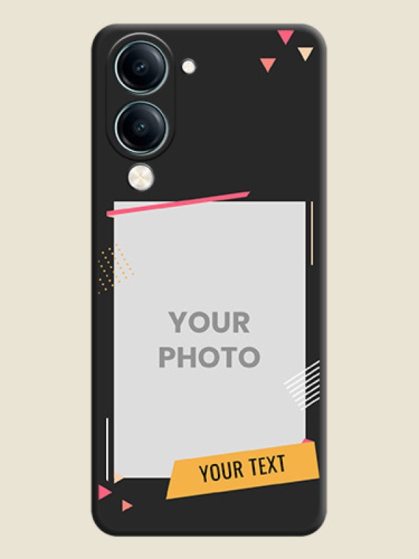 Custom Photo Frame with Triangle Small Dots on Photo On Space Black Custom Soft Matte Mobile Back Cover - Vivo Y19s - alternate view